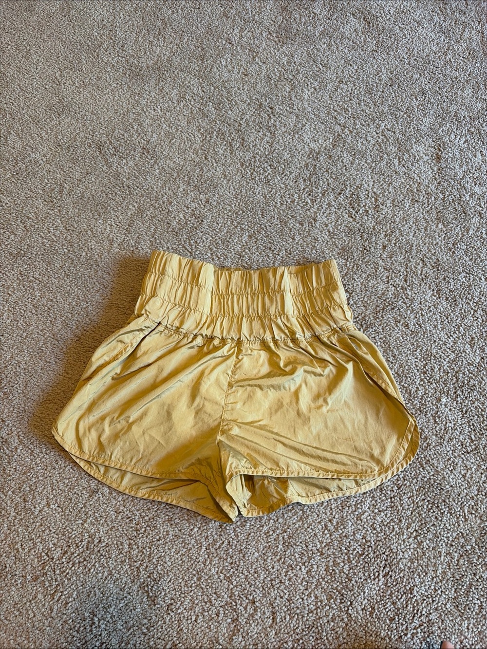 Free People FP Movement The Way Home High Rise Lined Shorts, Gold, Size Small